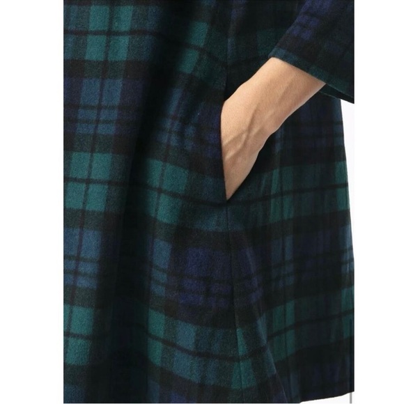 NWT Tuckernuck Green Blackwatch Plaid Daphne Wool Dress Wmns L Bow Detail - Picture 6 of 8